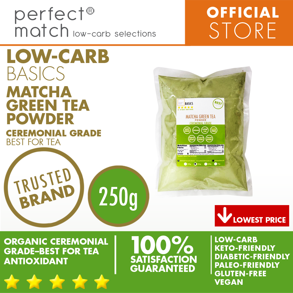 PerfectMatch Low-carb® l Matcha Green Tea Powder l Ceremonial Grade I Keto-Friendly l Paleo-Friendly l Gluten-Free l Diabetic- Friendly l Best for Matcha Tea
