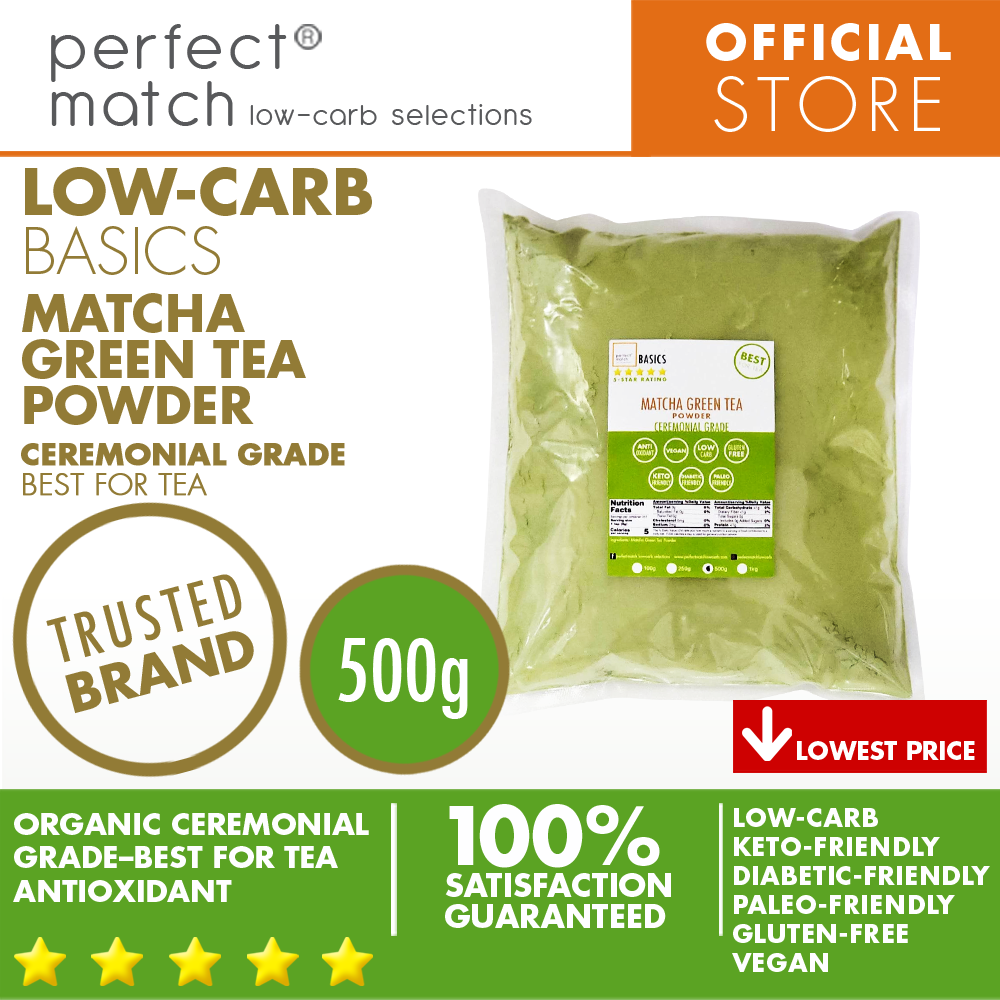 PerfectMatch Low-carb® l Matcha Green Tea Powder l Ceremonial Grade I Keto-Friendly l Paleo-Friendly l Gluten-Free l Diabetic- Friendly l Best for Matcha Tea