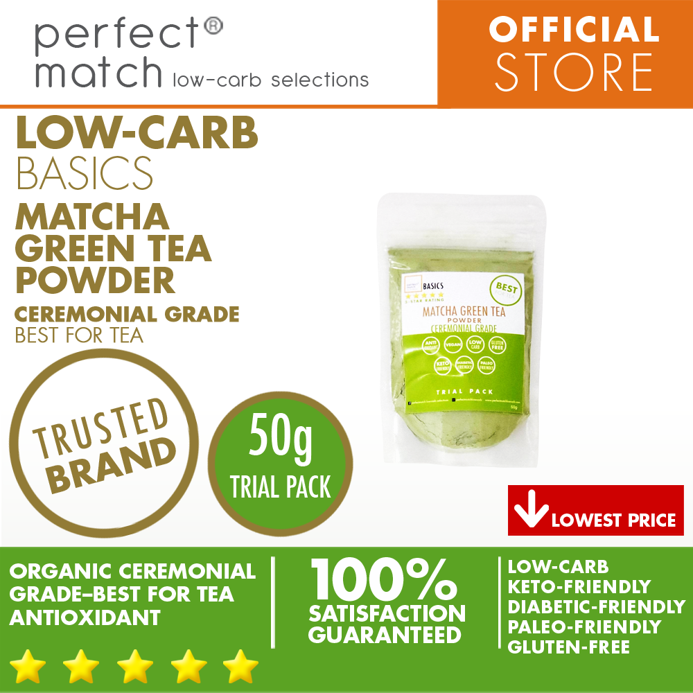 PerfectMatch Low-carb® l Matcha Green Tea Powder l Ceremonial Grade I Keto-Friendly l Paleo-Friendly l Gluten-Free l Diabetic- Friendly l Best for Matcha Tea