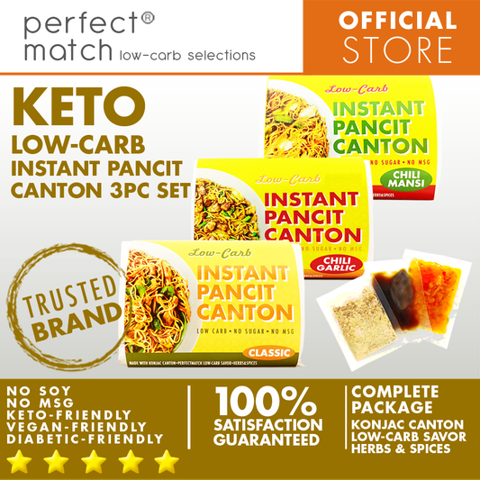 PerfectMatch Low-carb® I Instant Pancit Canton Triple Pack  l Keto-friendly l Vegan-Friendly l Diabetic-Friendly l Sugar-free