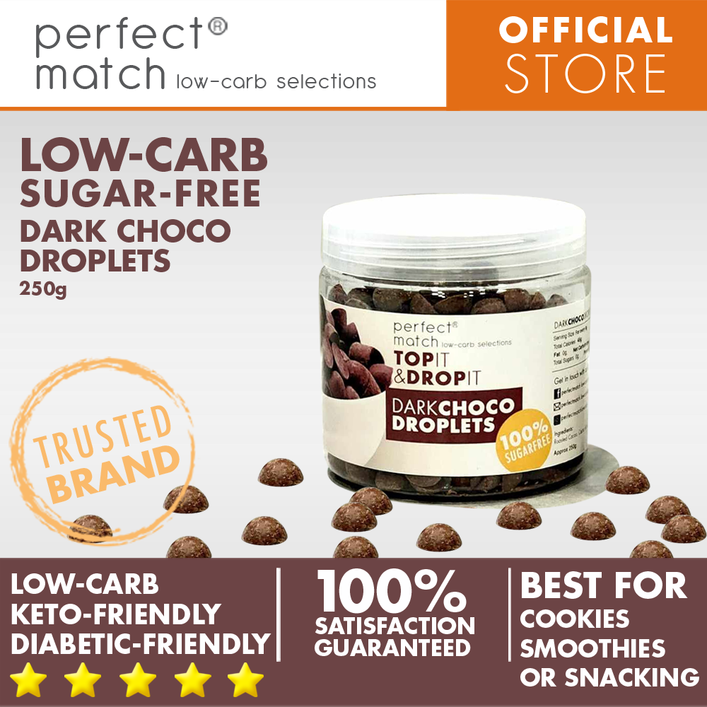 PerfectMatch Low-carb® I Low-carb Keto Dark Choco Droplets l Sugar-free