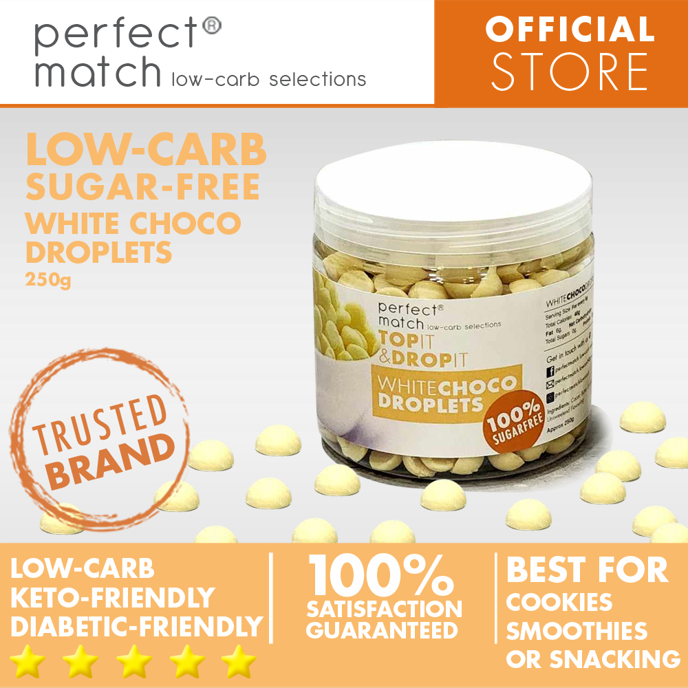 PerfectMatch Low-carb® I Low-carb Keto White Choco Droplets l Sugar-free