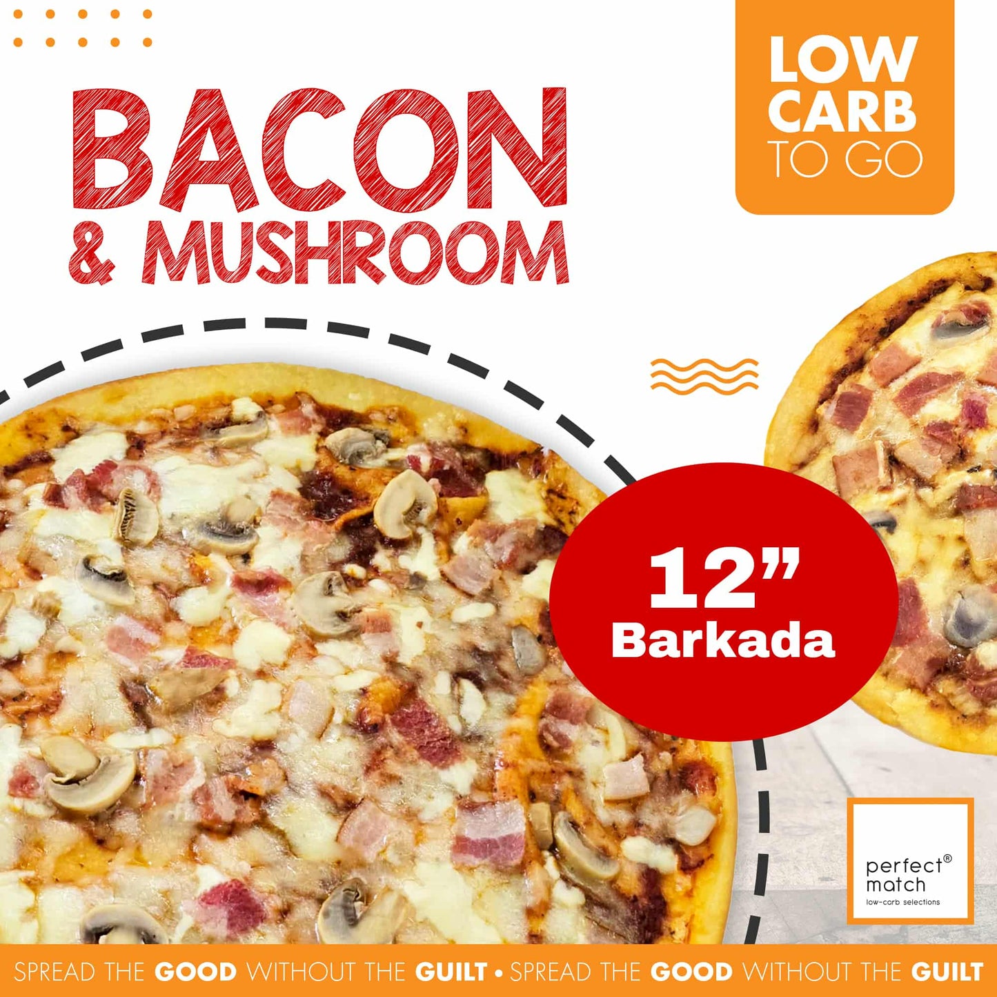 PerfectMatch Low-carb® I Bacon & Ham Low-carb Pizza