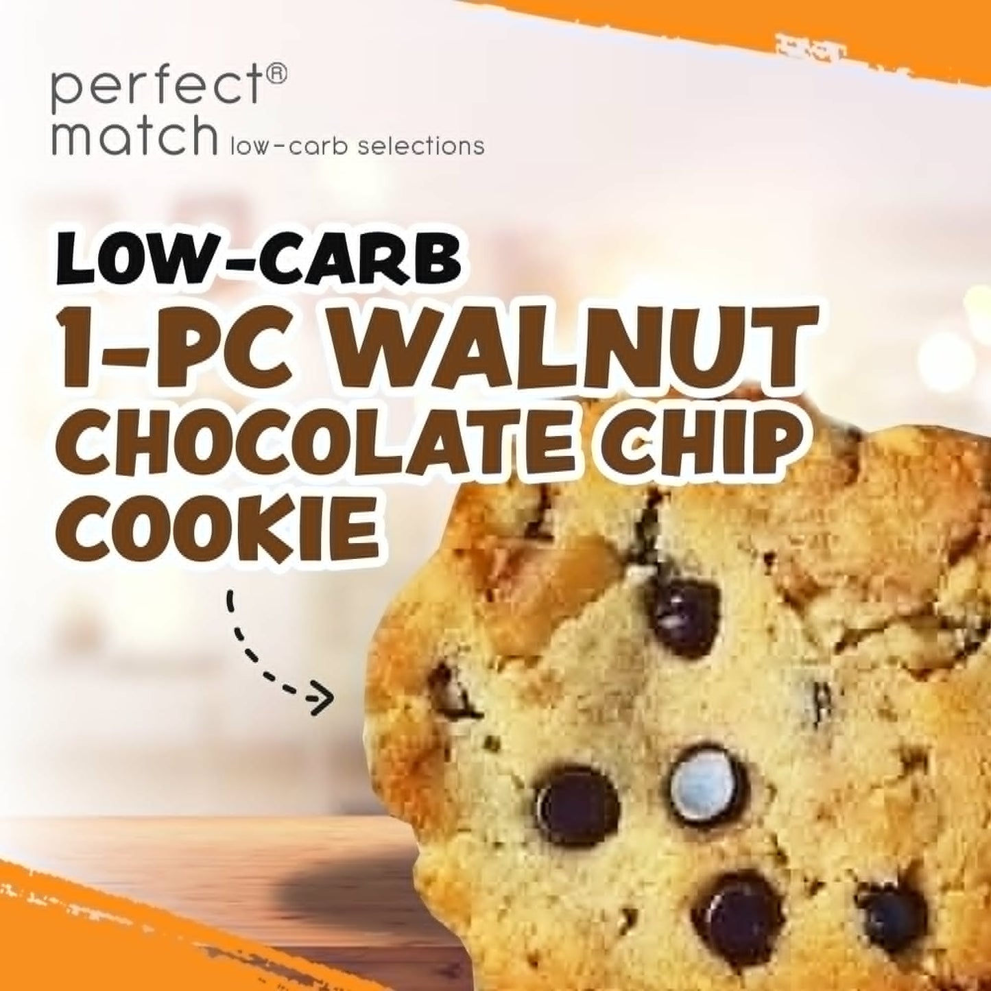 Low-carb 1-pc Walnut Chocolate Chip Cookie