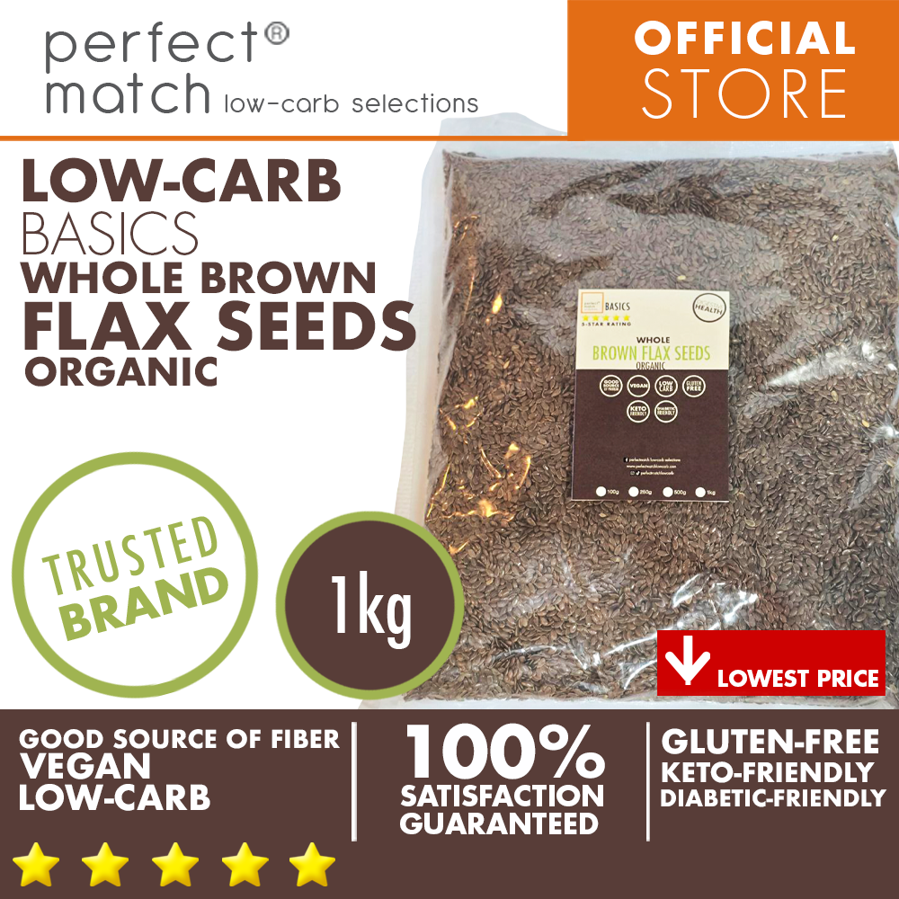 PerfectMatch Low-carb® I Brown Flax Seeds Whole I Low-carb I Keto Friendly I Gluten Free I Vegan I Good Source of Fiber