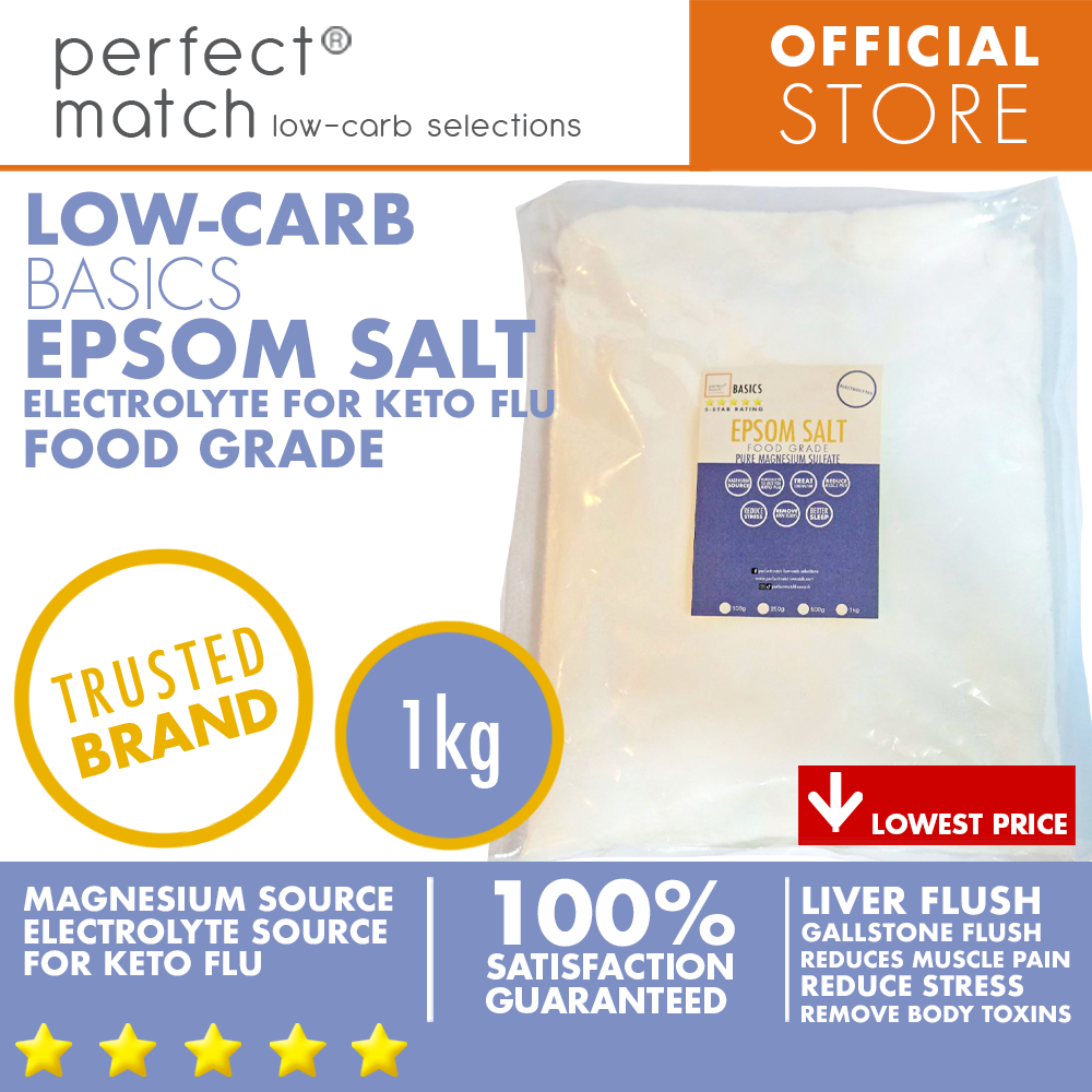 PerfectMatch Low-carb® I Epsom Salt I Electrolyte Source I Food Grade I Low-carb I Keto Friendly