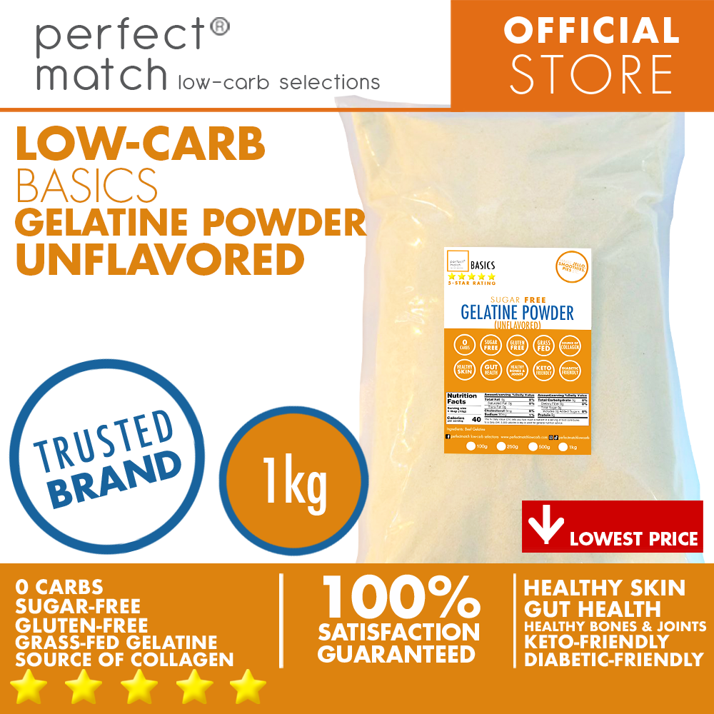 PerfectMatch Low-carb I Gelatin Powder I Grass Fed I Unflavored I Thickener & Stabilizer I Low-carb I Keto Friendly