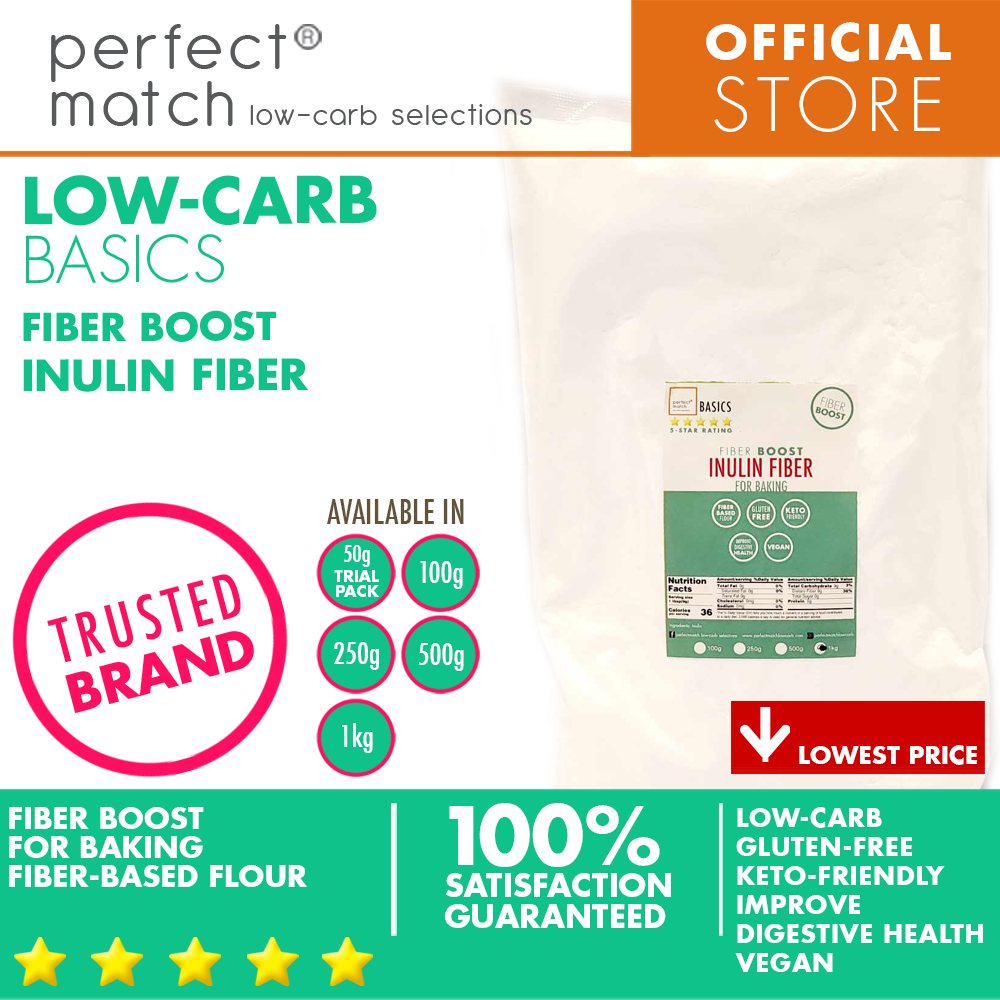 PerfectMatch Low-carb® | Inulin Fiber | Fiber Boost | Fiber-based Flour | Gluten-Free | Keto-Friendly | Vegan | Baking Essentials | Improve Digestive Health