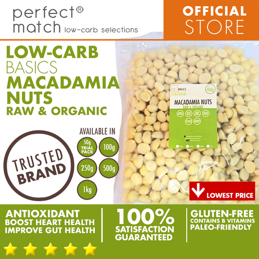 PerfectMatch Low-carb® I Raw Macadamia Nuts I Low-carb I Keto-friendly I Gluten Free