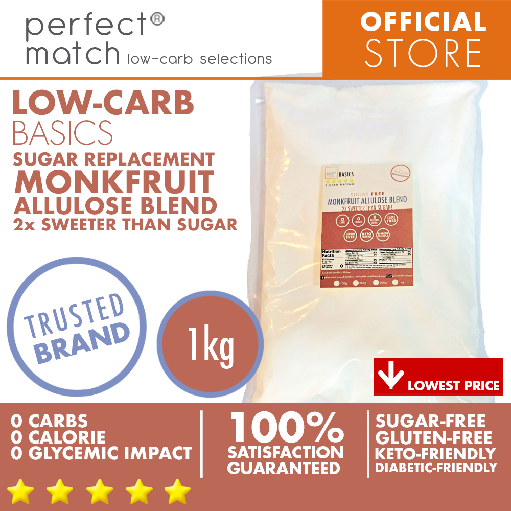 PerfectMatch Low-carb® l Monkfruit Allulose Blend I Sugar-Free I Low-carb I Keto-Friendly I Gluten-Free I Sugar Replacement