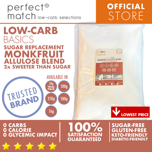 PerfectMatch Low-carb® l Monkfruit Allulose Blend I Sugar-Free I Low-carb I Keto-Friendly I Gluten-Free I Sugar Replacement