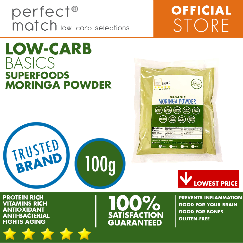 PerfectMatch Low-carb® | Moringa Powder | Organic |  Low-carb| Keto-Friendly I Gluten-free I Antioxidant