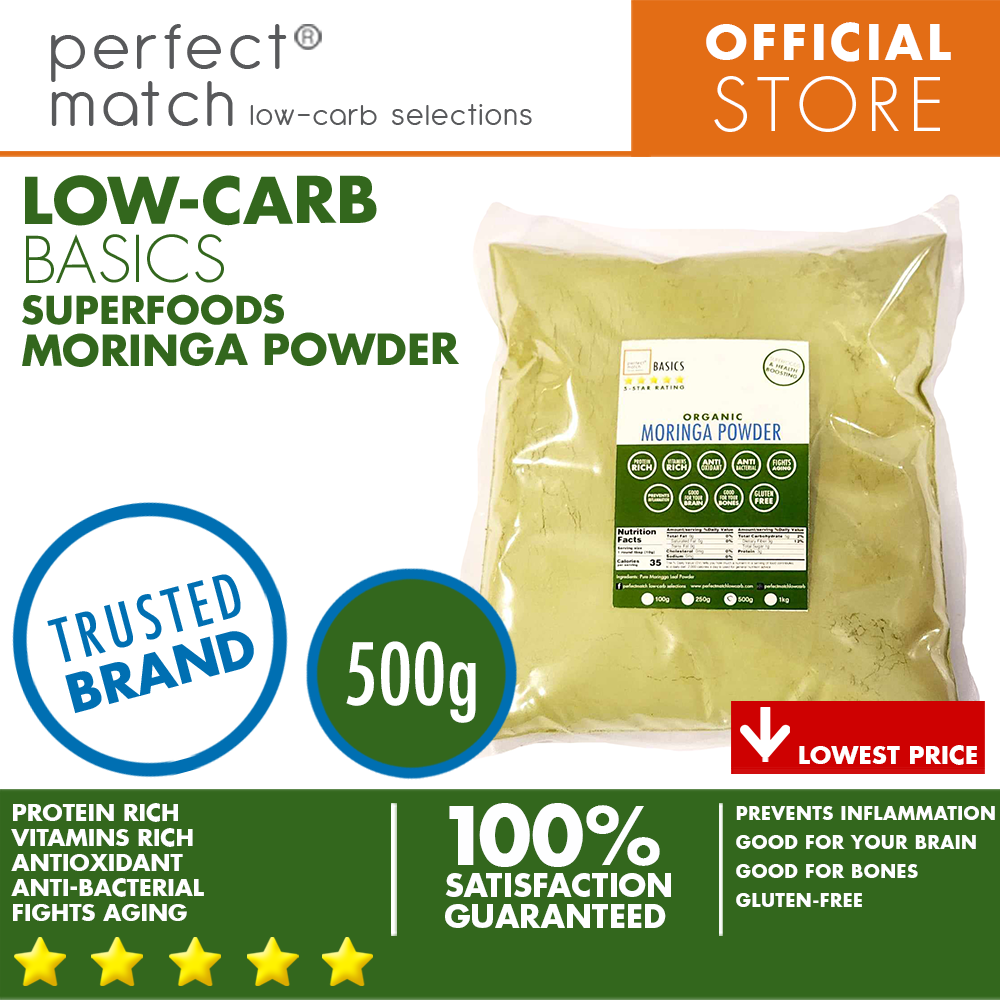 PerfectMatch Low-carb® | Moringa Powder | Organic |  Low-carb| Keto-Friendly I Gluten-free I Antioxidant