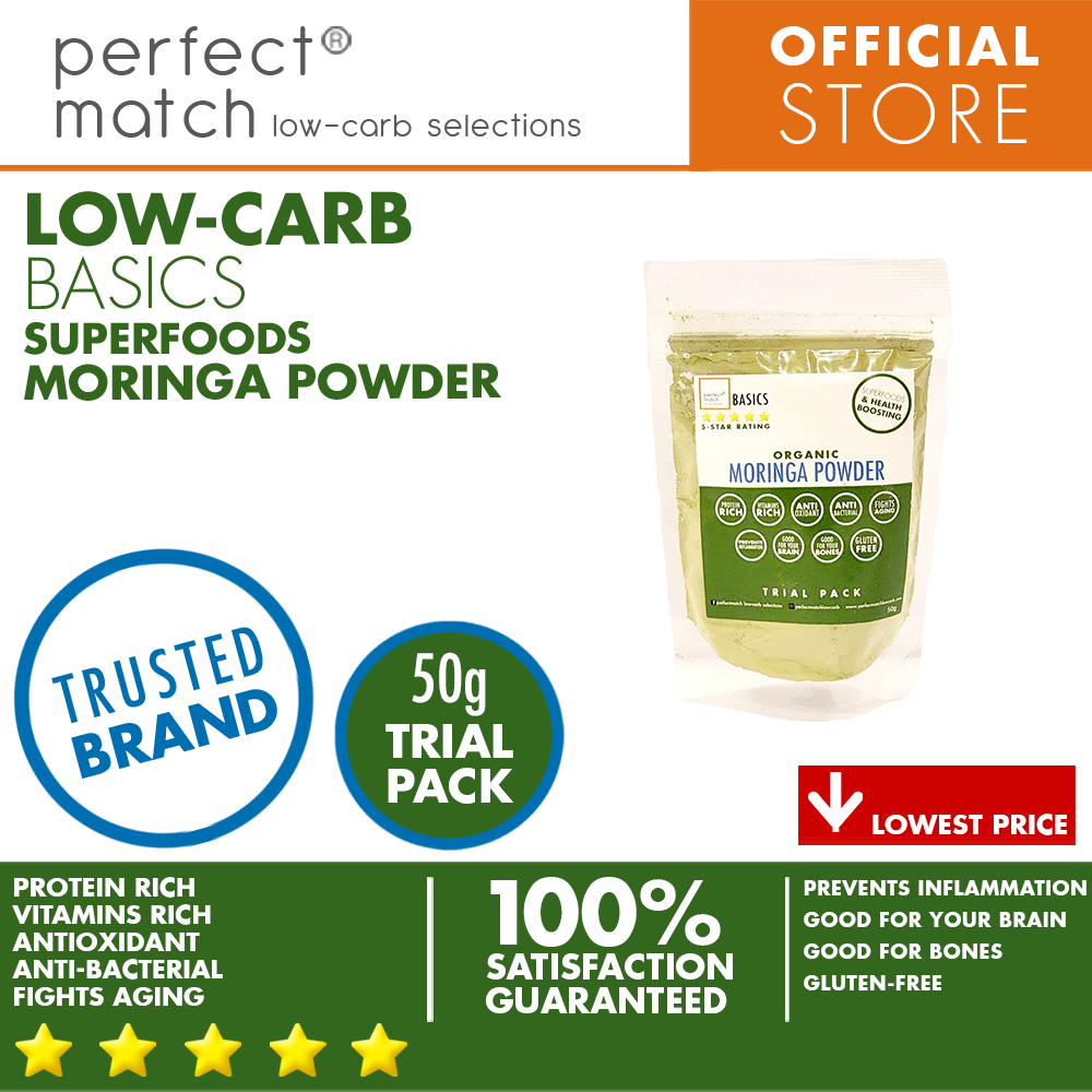 PerfectMatch Low-carb® | Moringa Powder | Organic |  Low-carb| Keto-Friendly I Gluten-free I Antioxidant