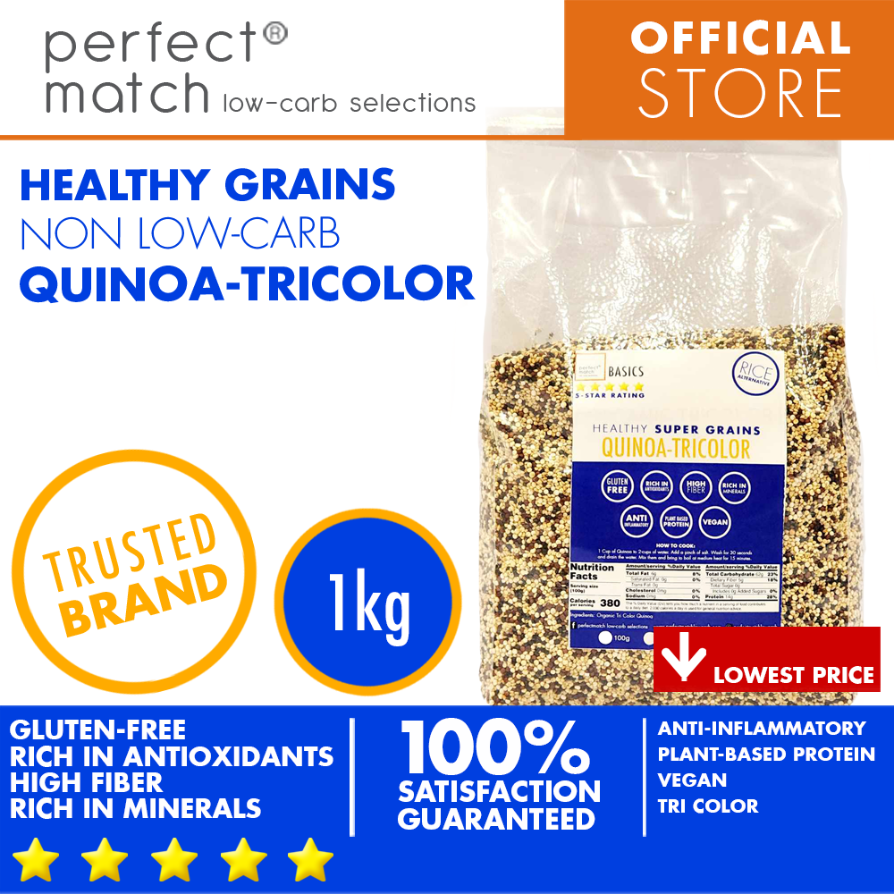 PerfectMatch Low-carb® | Quinoa TriColor | Healthy Super Grains | Rich in Antioxidants | Gluten-Free | High Fiber | Rich in Minerals | Plant-Based Protein | Vegan | Anti-Inflammatory
