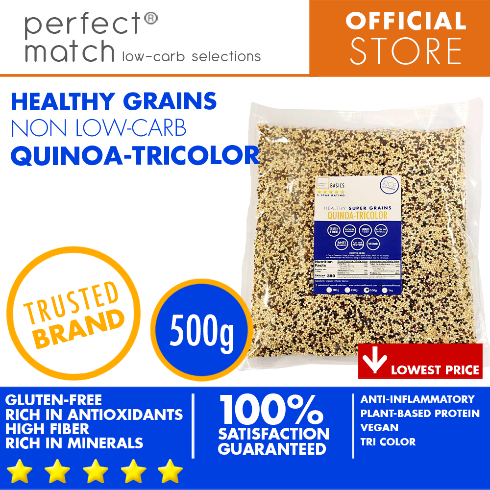 PerfectMatch Low-carb® | Quinoa TriColor | Healthy Super Grains | Rich in Antioxidants | Gluten-Free | High Fiber | Rich in Minerals | Plant-Based Protein | Vegan | Anti-Inflammatory