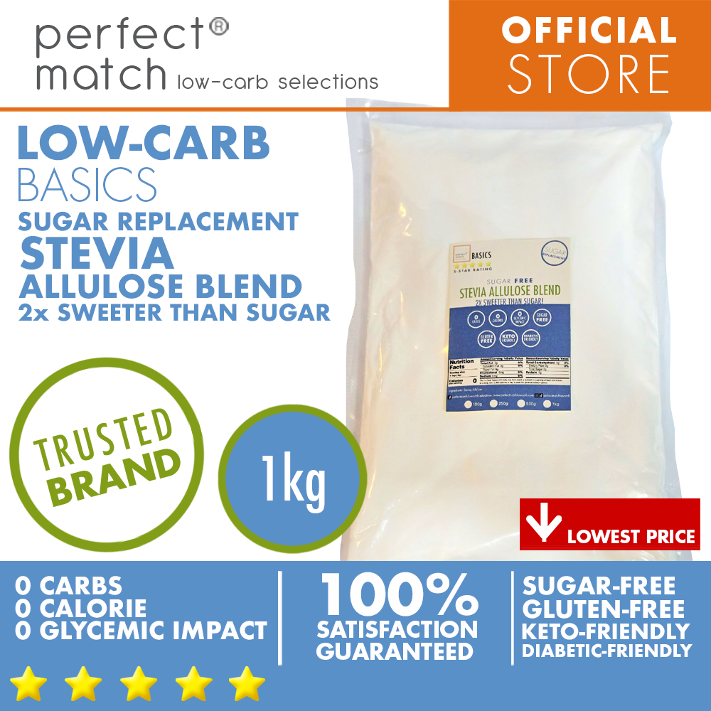 PerfectMatch Low-carb® I Stevia Allulose Blend I Sugar-Free I Low-carb I Keto-Friendly l Gluten-Free l Sugar Replacement