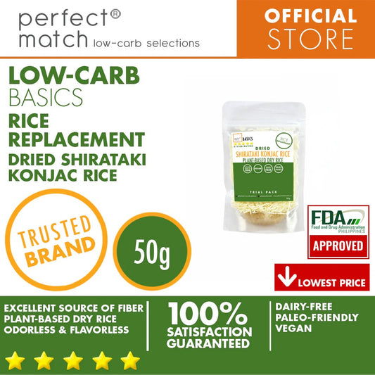 PerfectMatch Low-carb® l Dried Shirataki Konjac Rice I Paleo-Friendly l Vegan l Good Source of Fiber l Rice Alternative