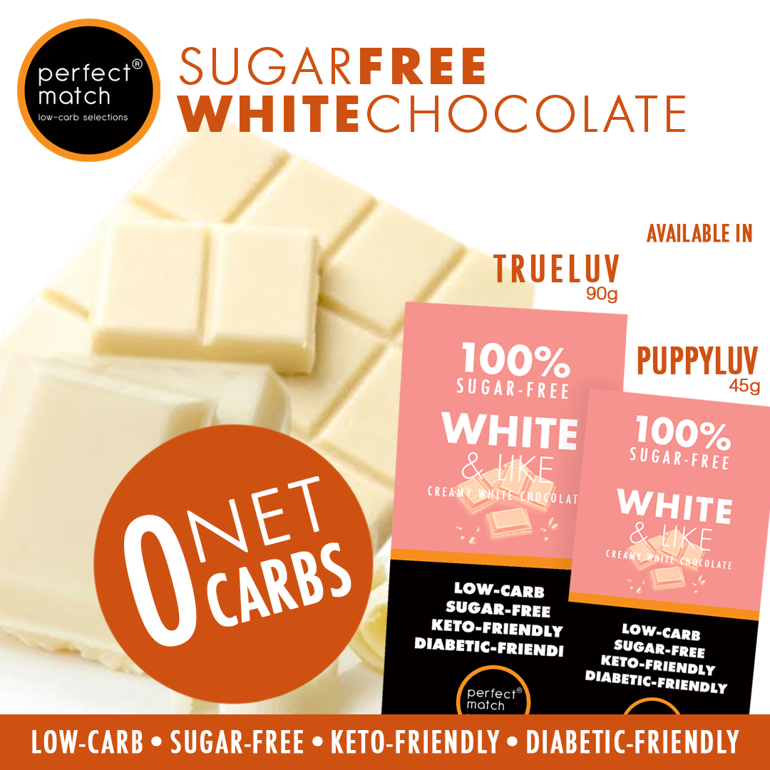 PerfectMatch Low-carb l Keto Sugar-Free White Chocolate I White & Like 45g l Sugarfree