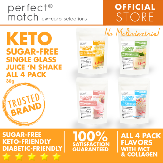 PerfectMatch Low-carb® l Keto Juice N’ Shake l 4 Single Pack -All Flavor l Sugar-free