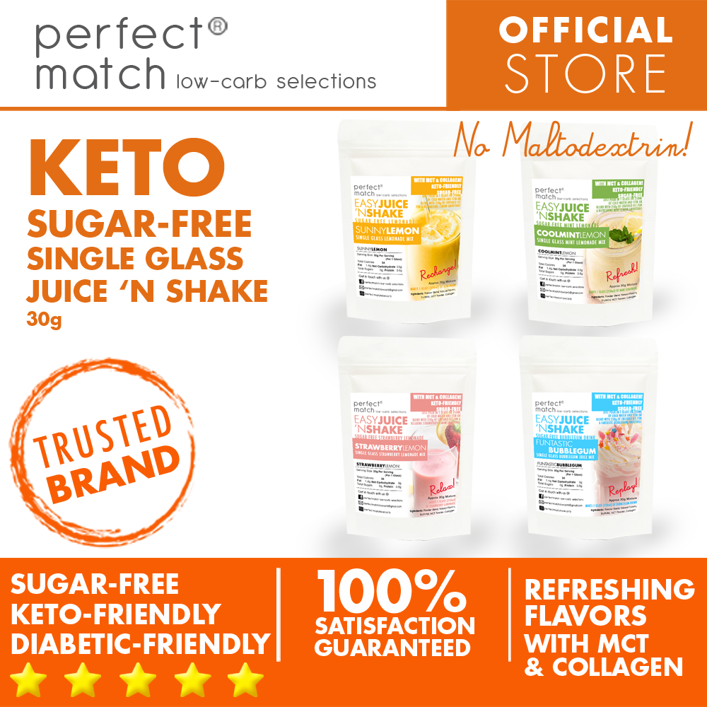 PerfectMatch Low-carb® l Keto Juice N’ Shake l Strawberry Lemon l Single Glass l Sugarfree