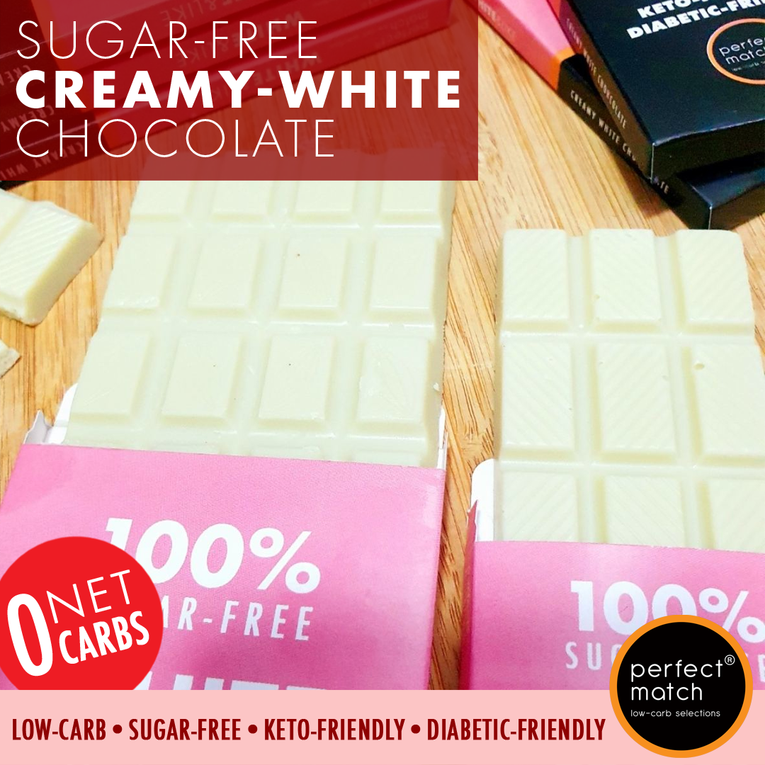 PerfectMatch Low-carb l Keto Sugar-Free White Chocolate I White & Like 45g l Sugarfree
