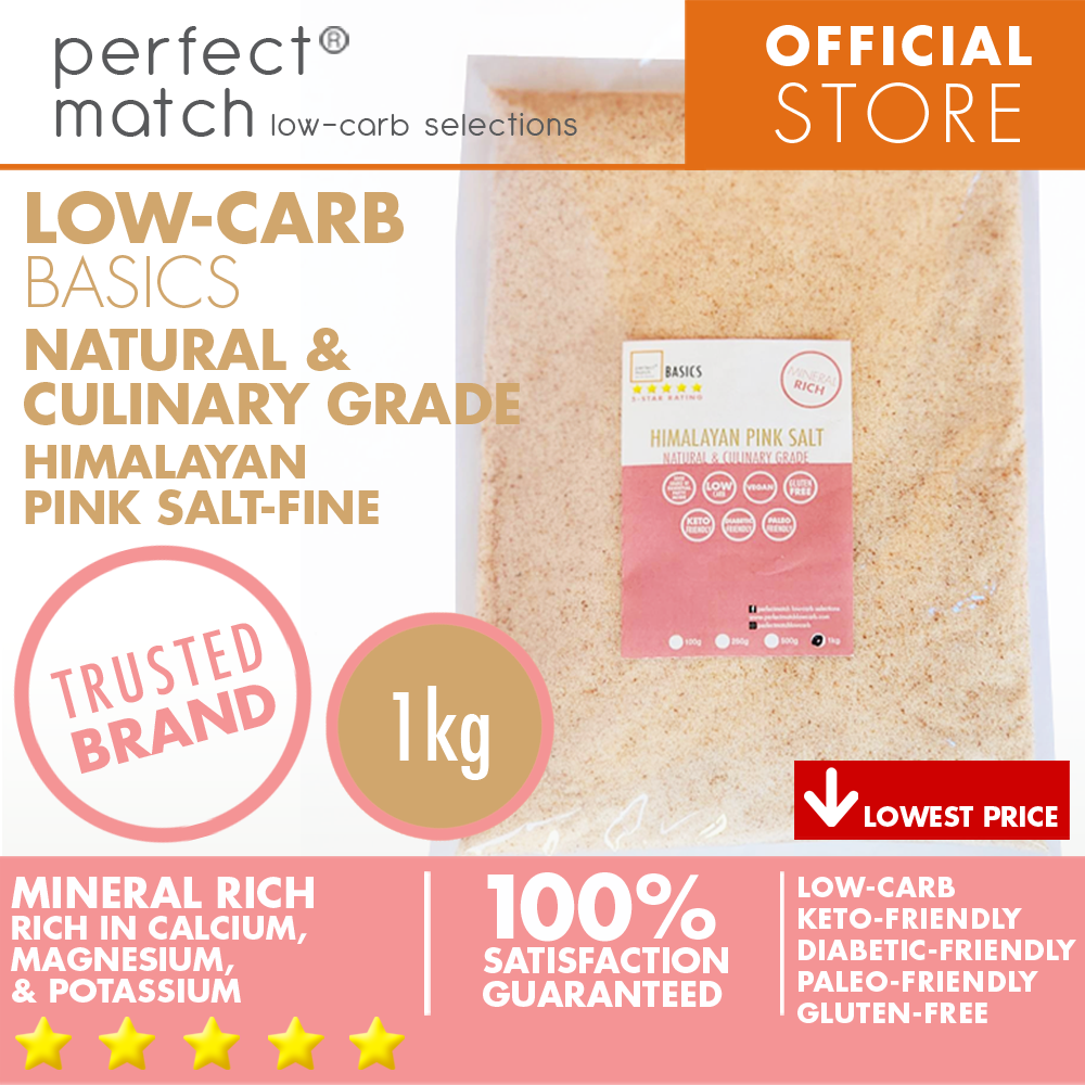PerfectMatch Low-carb® l Pink Fine Himalayan Salt I Low-carb l Keto-Friendly l Paleo-Friendly l Gluten-Free l Diabetic-Friendly l Vegan l Rich in Minerals