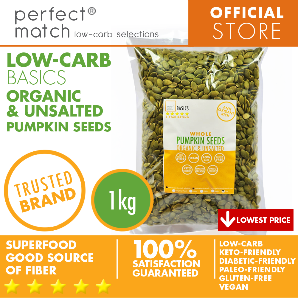 PerfectMatch Low-carb® l Pumpkin Seeds I Low-carb l Keto-Friendly l Paleo-Friendly l Gluten-Free l Diabetic- Friendly l Vegan l Good Source of Fiber