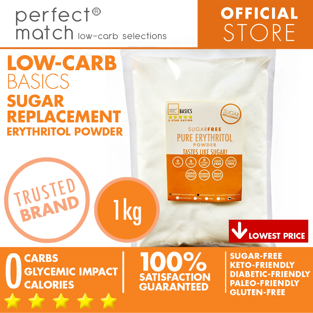 PerfectMatch Low-carb® l Pure Erythritol Powder I Sugar-Free l Keto-Friendly l Paleo-Friendly l Gluten-Free l Sugar Replacement