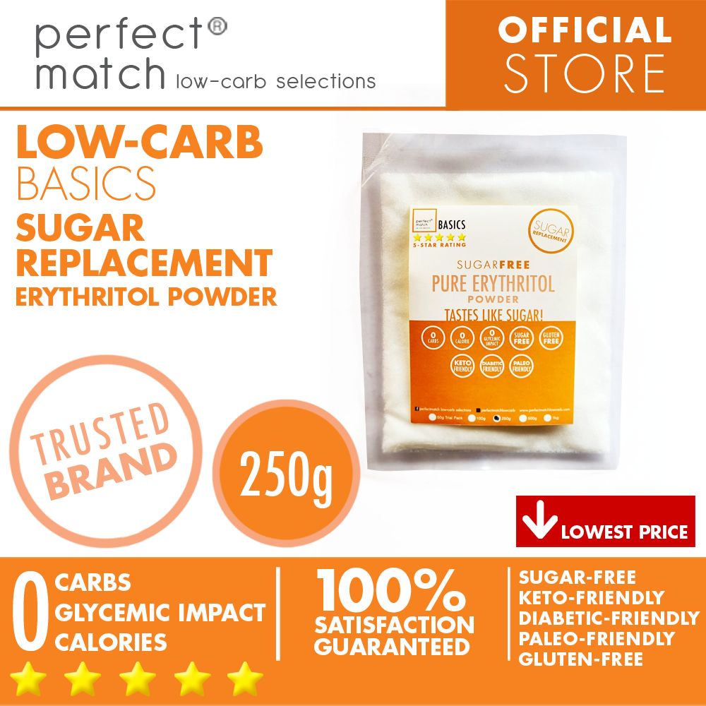 PerfectMatch Low-carb® l Pure Erythritol Powder I Sugar-Free l Keto-Friendly l Paleo-Friendly l Gluten-Free l Sugar Replacement