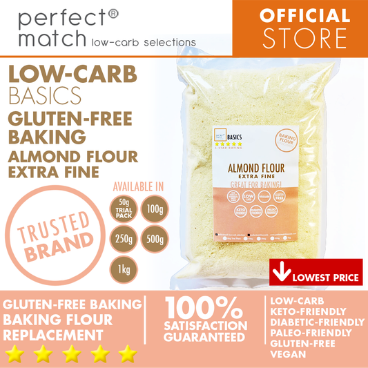 PerfectMatch Low-carb® l Almond Flour -Extra Fine l Keto-Friendly l Paleo-Friendly l Gluten-Free l Diabetic- Friendly l Dairy-Free l Vegan l NEW PRODUCT!