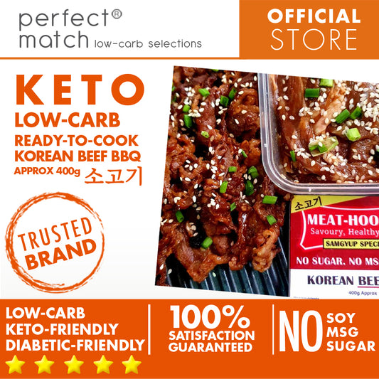 PerfectMatch Low-carb l Ready to Cook l Keto Samgyup Korean Beef BBQ l Meathooray l No Soy l No Sugar l No MSG  l  400g