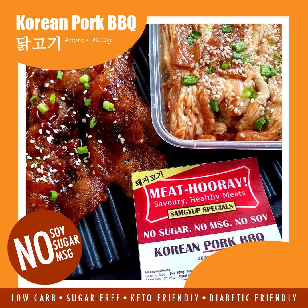 PerfectMatch Low-carb l Ready to Cook l Keto Samgyup Korean Pork BBQ l Meathooray l No Soy l No Sugar l No MSG l 400g