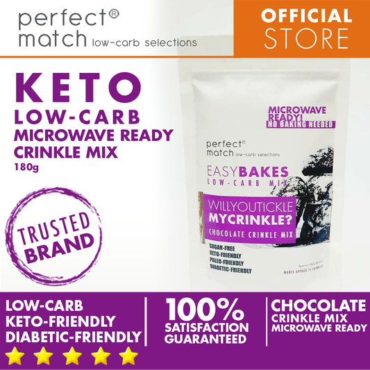 PerfectMatch Low-carb l Keto Choco Crinkle Mix l Willyoutickle my CRINKLE 180g l Sugarfree