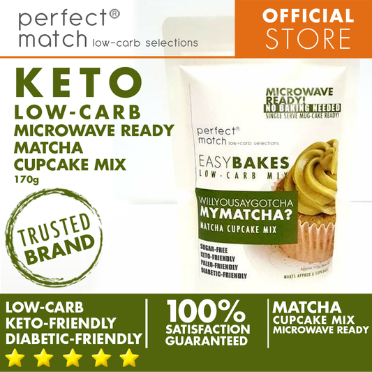 PerfectMatch Low-carb l Keto Matcha Cupcake Mix l Willyousaygotcha my MATCHA 170g l Sugarfree