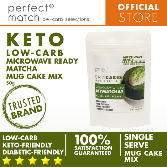 PerfectMatch Low-carb l Keto Matcha Mug cake Mix l Willyousaygotcha my MATCHA 50g l Sugarfree