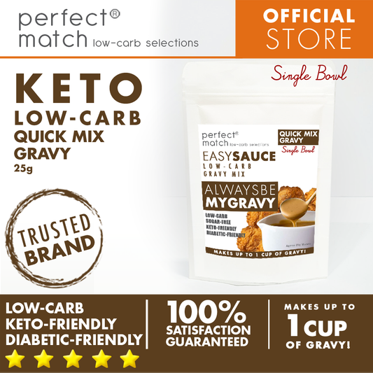 PerfectMatch Low-carb l Keto Gravy Sauce Mix l Always Be My Gravy Single Bowl 25g l Sugarfree