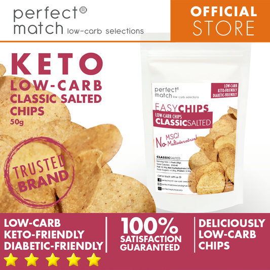 PerfectMatch Low-carb Keto Chips l Classic Salted l 50 grams l Sugar-free