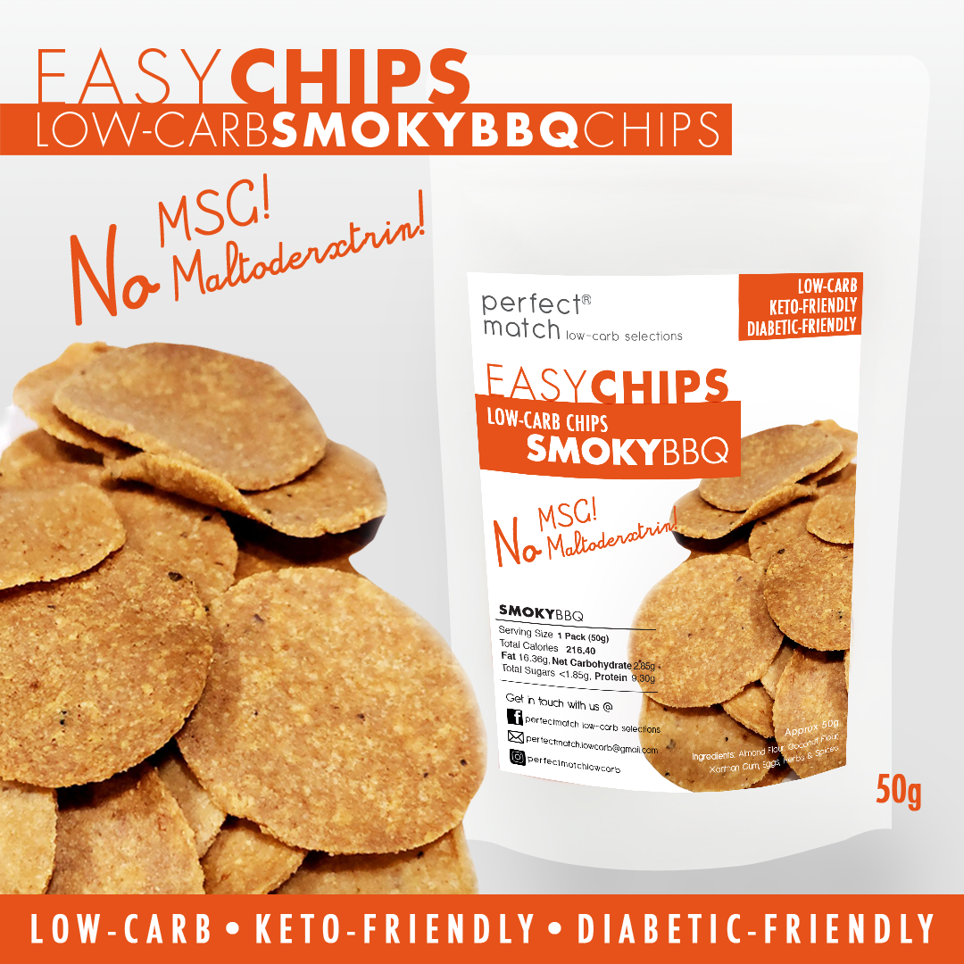 PerfectMatch Low-carb Keto Chips l Smoky BBQ l 50 grams l Sugar-free