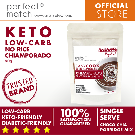 PerfectMatch Low-carb l Keto Champorado Mix l Chiamporado Regular Single Bowl 50g l Sugarfree