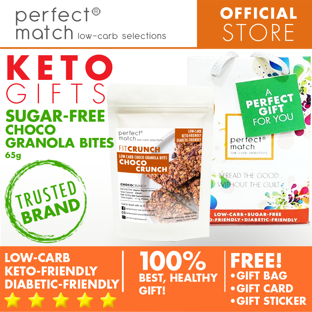 PerfectMatch Low-carb® l Healthy Gift Set l Keto Sugar-Free Candied Nuts & Granola Bites l 65grams
