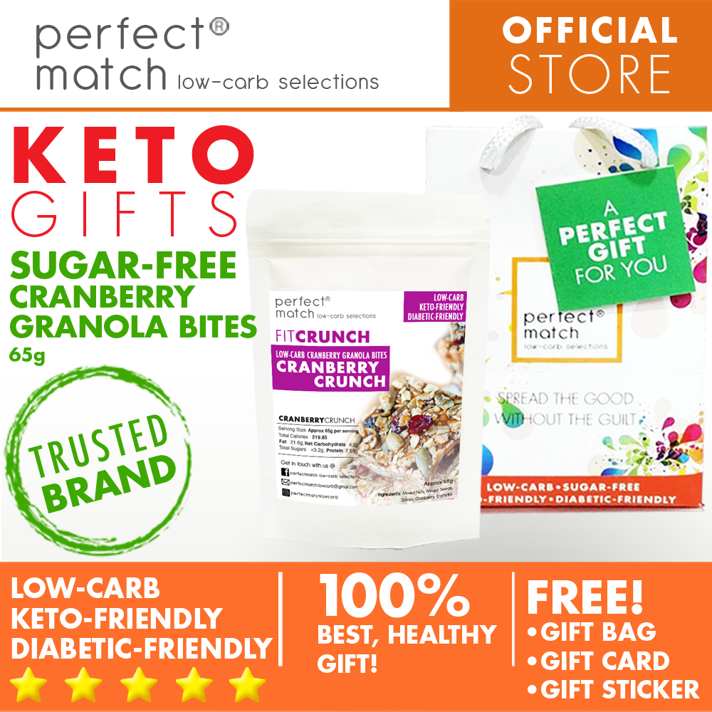 PerfectMatch Low-carb® l Healthy Gift Set l Keto Sugar-Free Candied Nuts & Granola Bites l 65grams