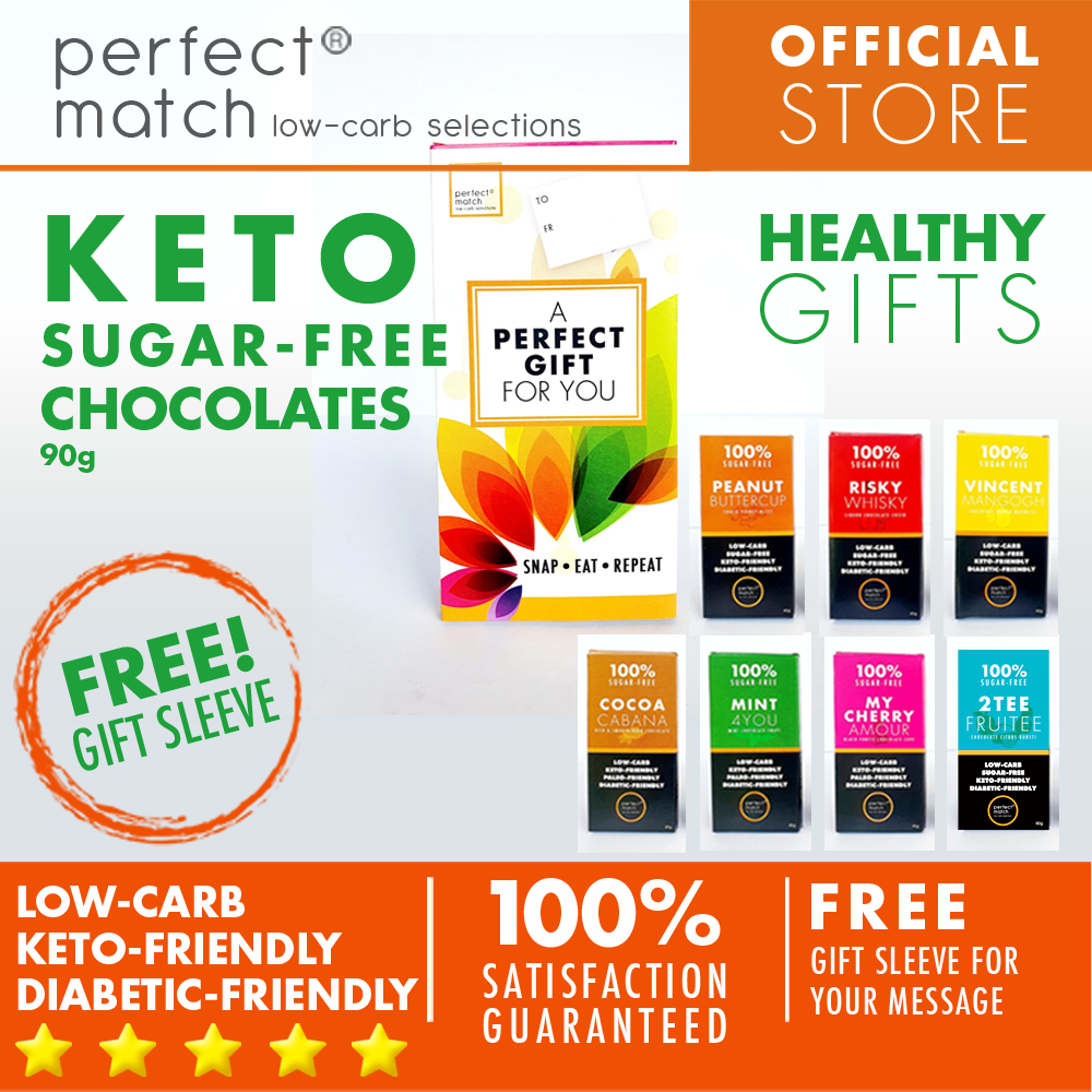 PerfectMatch Low-carb l Keto Gift l Chocolate Gift Set 90g l Sugarfree