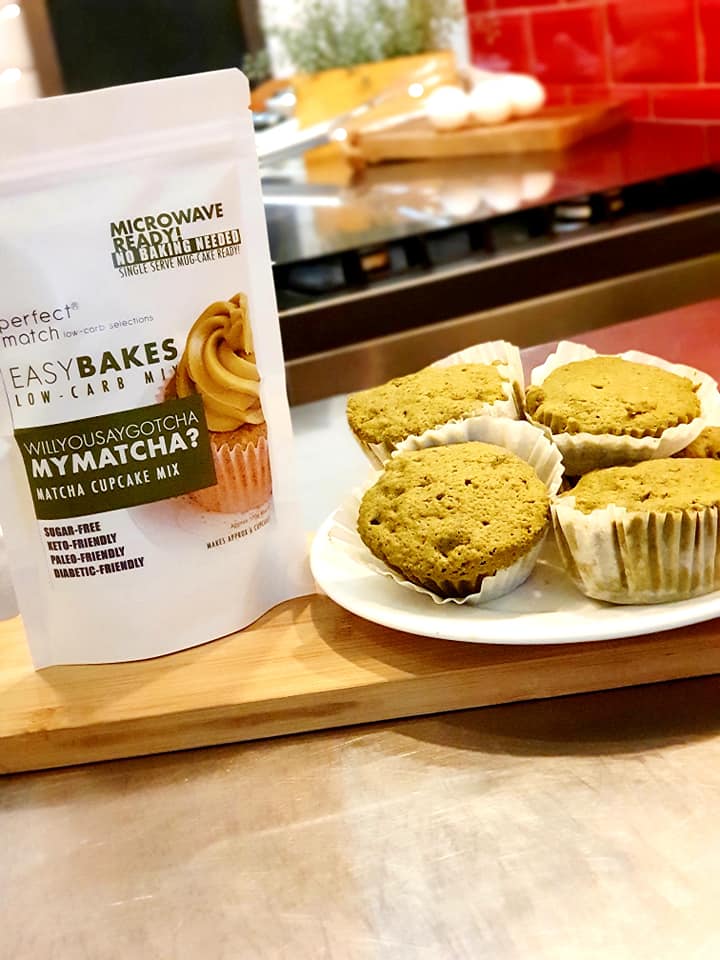 PerfectMatch Low-carb l Keto Matcha Cupcake Mix l Willyousaygotcha my MATCHA 170g l Sugarfree