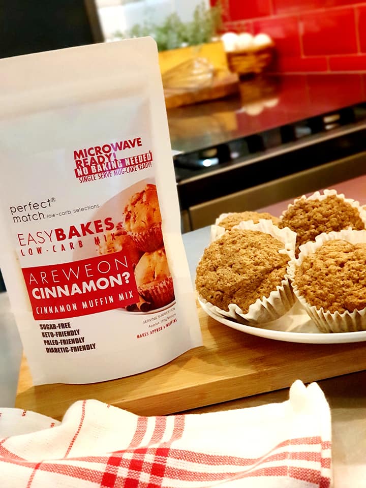 PerfectMatch Low-carb l Keto Cinnamon Muffin Mix l Areweon CINNAMON 170g l Sugarfree