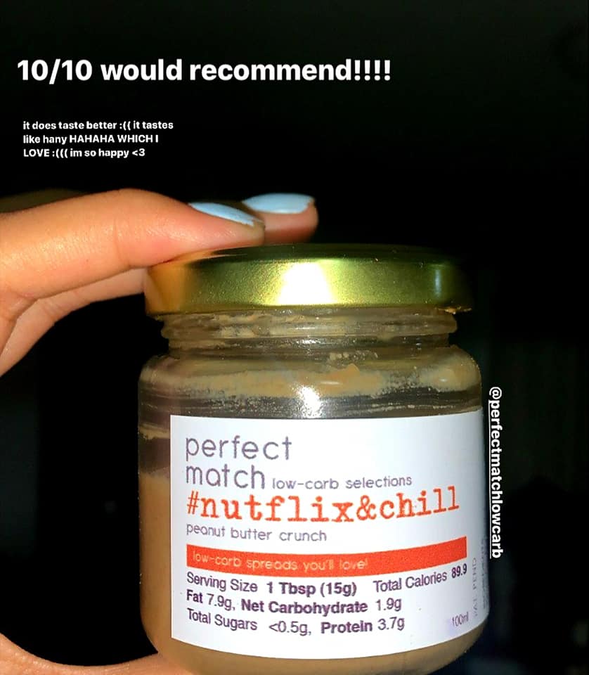 PerfectMatch Low-carb l Keto Peanut Butter Crunch l Nutflix&Chill 100g l Sugarfree