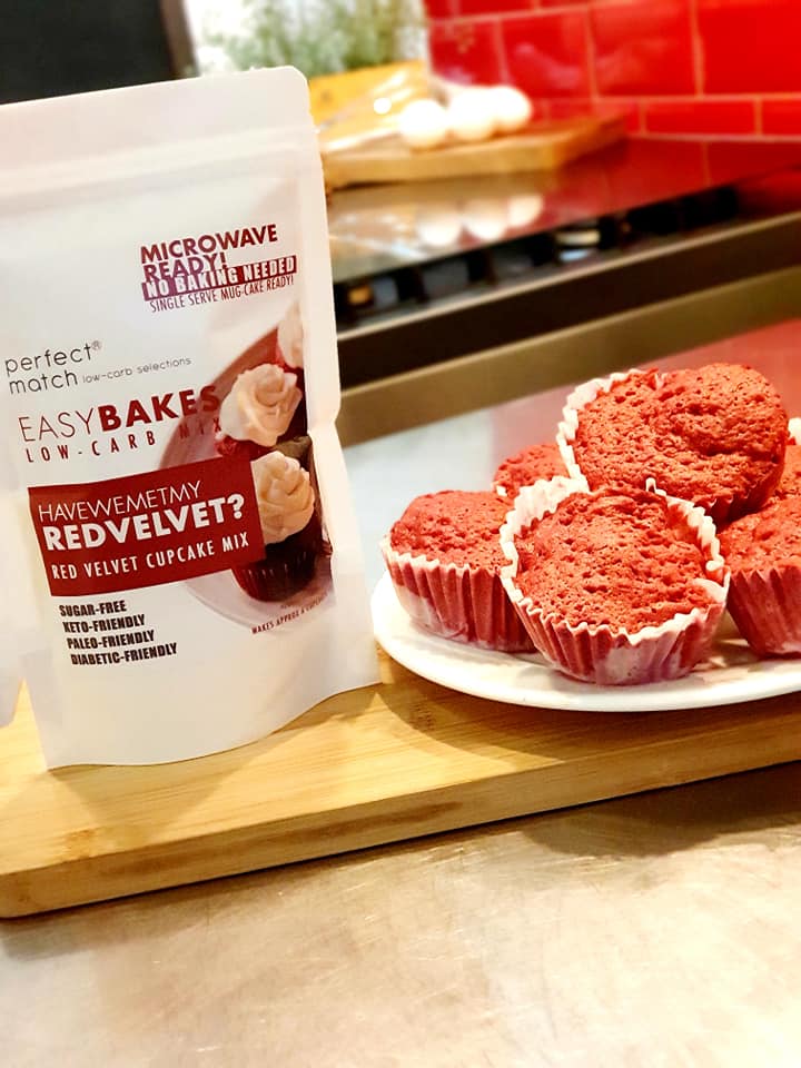 PerfectMatch Low-carb l Keto Red Velvet Cupcake Mix l Havewemet my REDVELVET 170g l Sugarfree