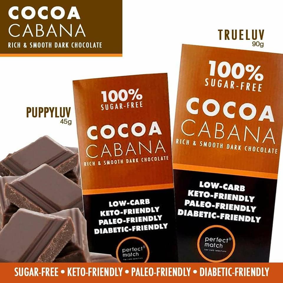 PerfectMatch Low-carb l Keto Sugar-Free Chocolate Dark l Cocoa Cabana 45g l Sugarfree