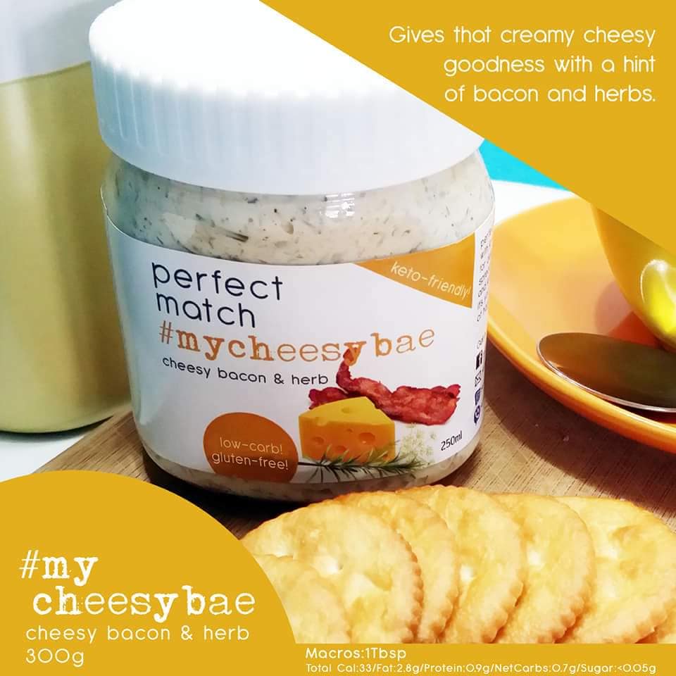 PerfectMatch Low-carb l Keto Cheesy Bacon & Herb Spread l Mycheesybae 100g l Sugarfree