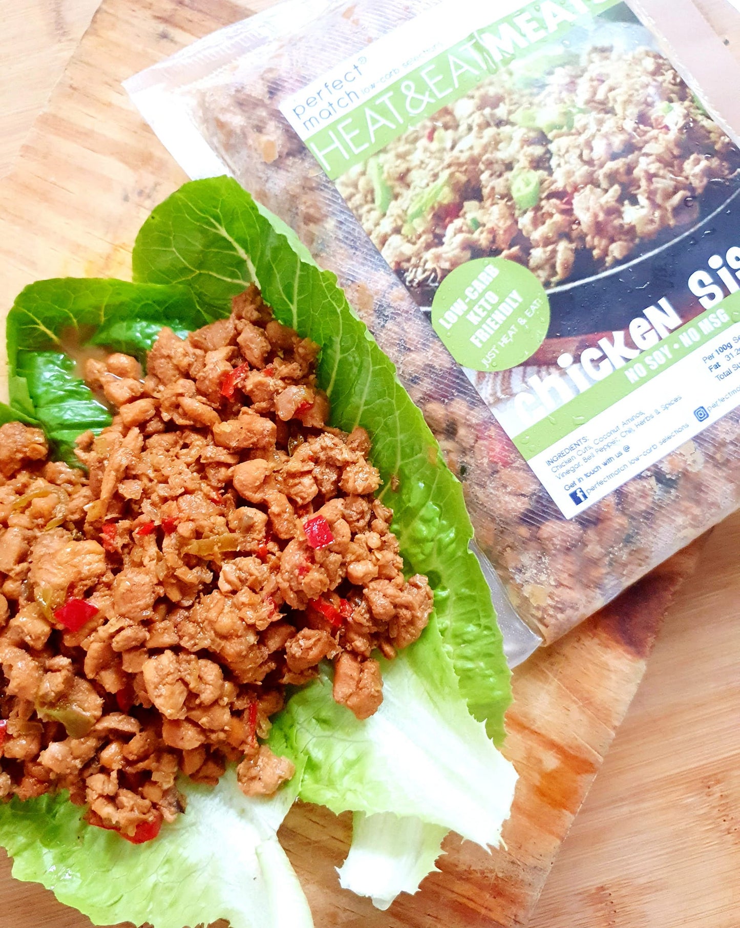 PerfectMatch Low-carb l Heat & Eat l Keto Chicken Sisig l No Soy l No Sugar l No MSG l 350g